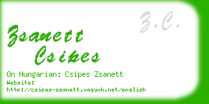 zsanett csipes business card